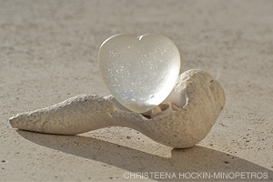 White Sea Glass Heart