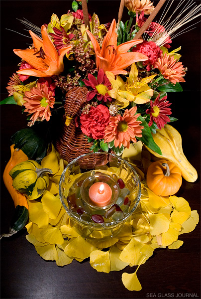 Sea Glass Glow Candle Centerpiece