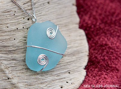 Simple Wire Wrap Sea Glass Pendant