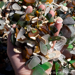 A handful of sea glass.