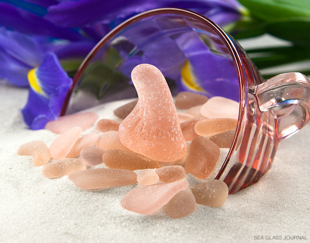 Pink Depression Handle Sea Glass, Still Life Photo