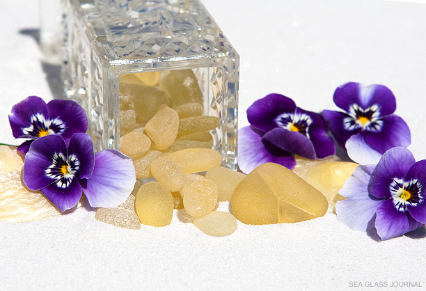 Yellow Pattern Glass Segment, Still Life Photo