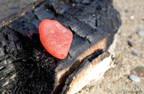 Orange Campfire Sea Glass, Still Life Photo