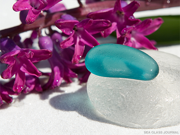 Teal Sea Glass, Still Life Photo