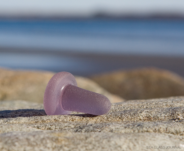 Sun-Colored Amethyst Sea Glass Stopper - Still Life Photo