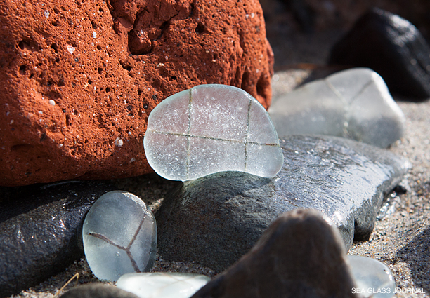 Safety Wire Mesh Sea Glass Segment, Still Life Photo